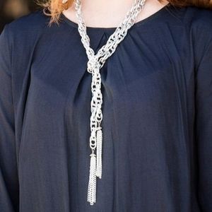 SCARFed for attention silver necklace